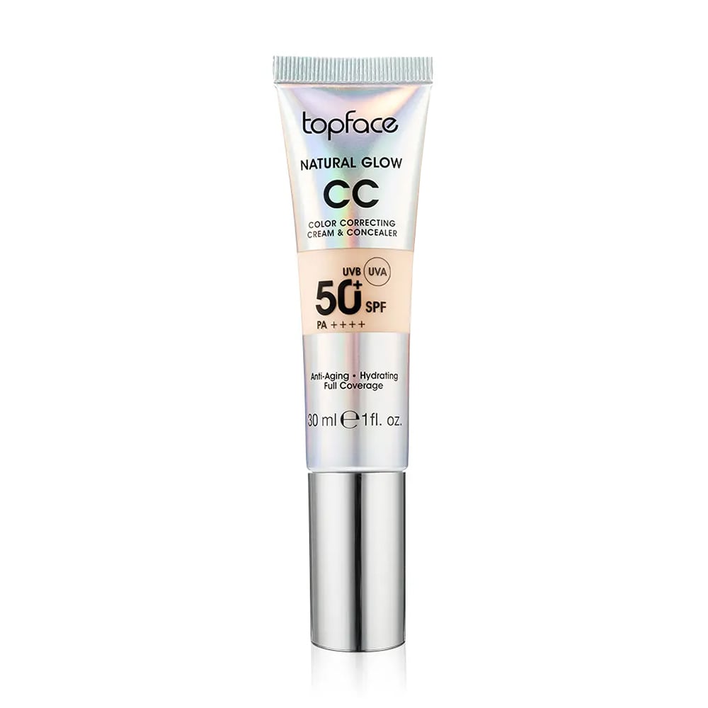 Тональний СС-крем для обличчя TopFace Natural Glow CC Color Correcting Cream &amp; Concealer, SPF 50+ PA++++, 005, 30 мл
